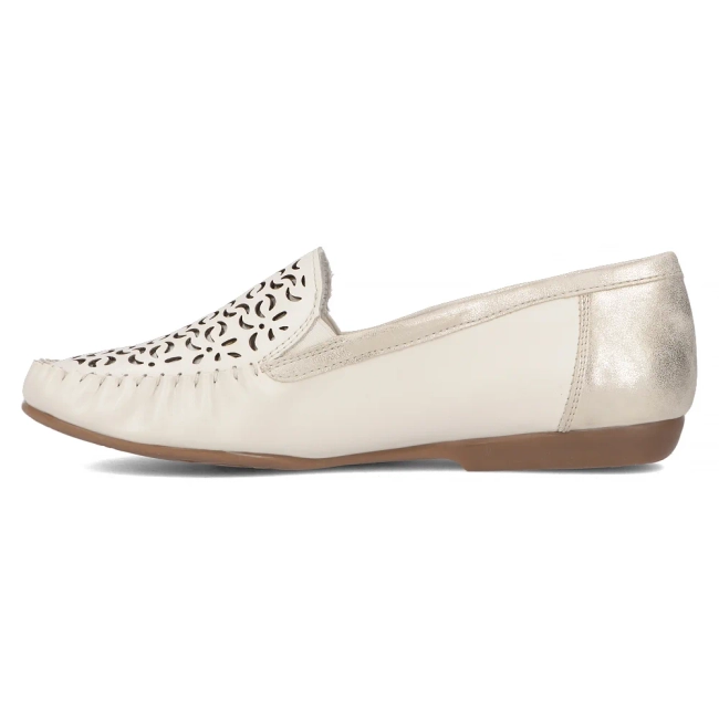 Leather loafers Rieker L6350-60 beige