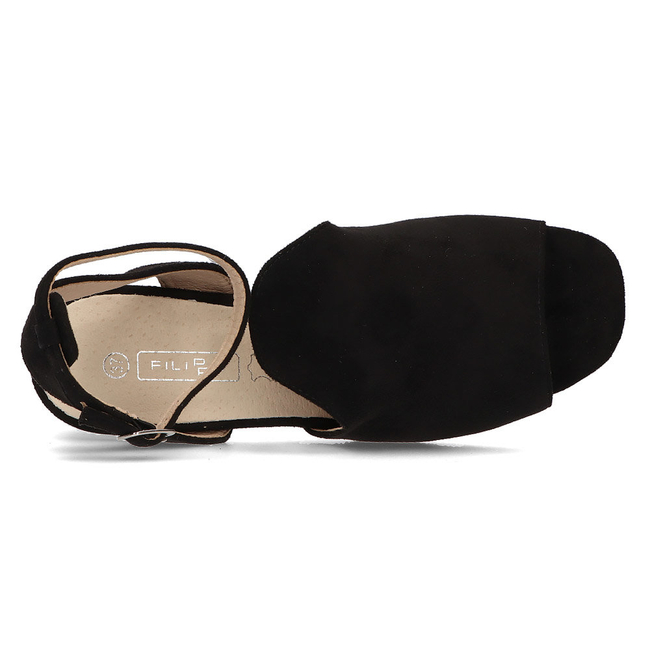 Sandały na obcasie Filippo DS2107/21 Bk czarne