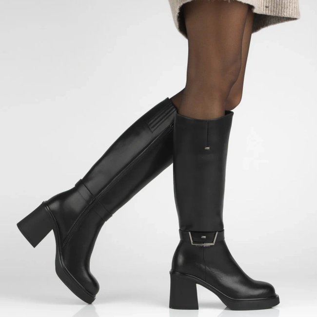 Leather boots Filippo DKZ7235/25 BK black