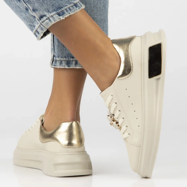 Leather sneakers Filippo DP6807/25 BE beige