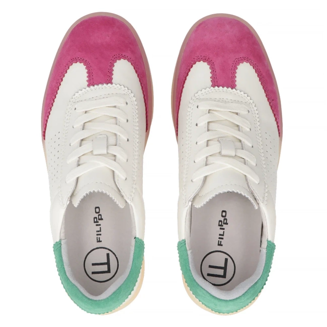 Leather sneakers Filippo DP6745/25 FH GE white pink