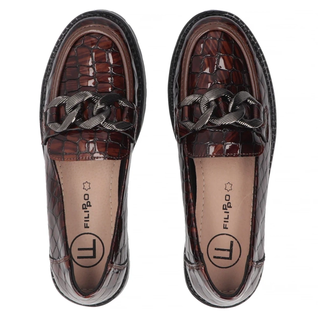 Leather shoes Filippo DP8325/26 BR brown