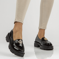 Skórzane półbuty Filippo DP3712/22 BK czarne