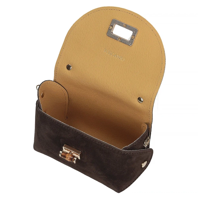 Brown leather handbag Toscanio G66