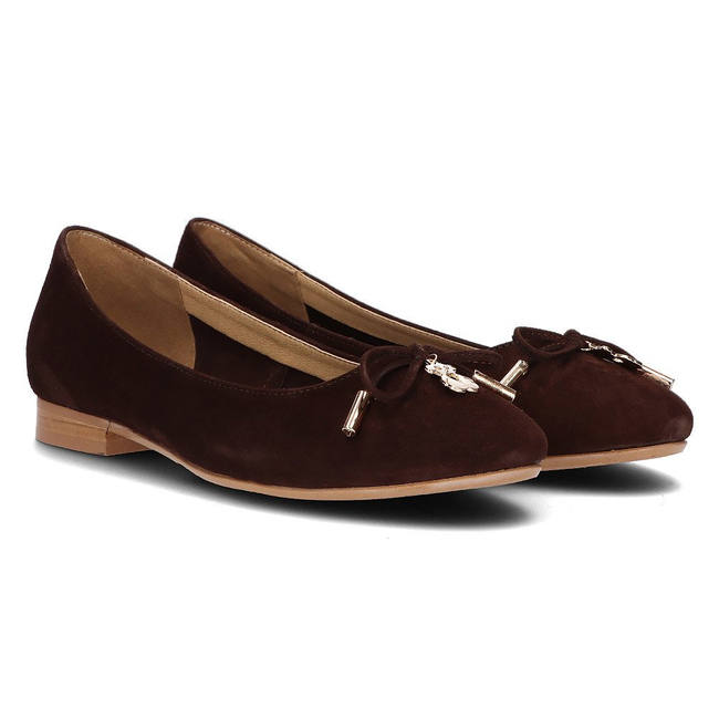 Suede ballerinas Alexio Giorgio 047 brown