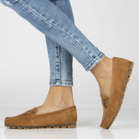 Skórzane mokasyny Filippo DP3630/23 BR brązowe