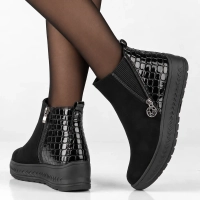Leather platform ankle boots Filippo DBT8268/26 BK black