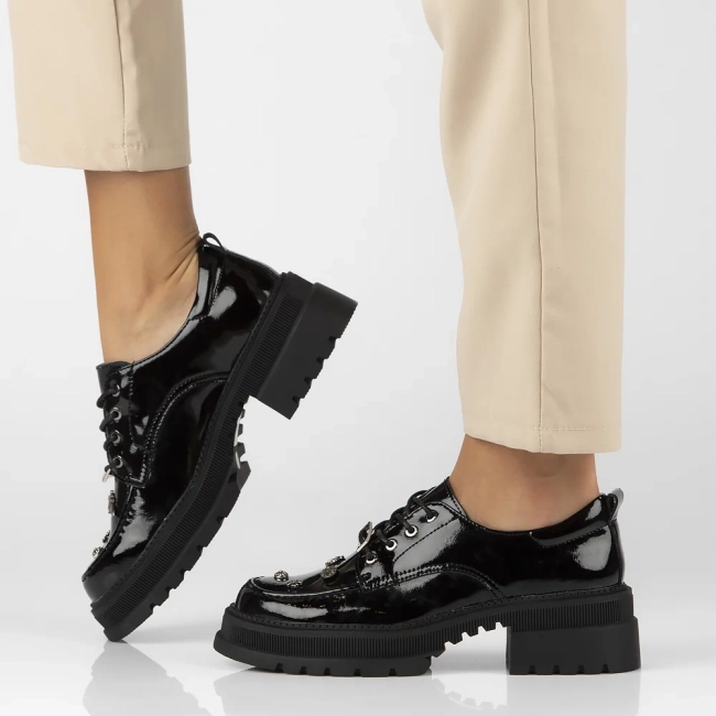 Leather shoes Filippo DP6459/24 BK L black