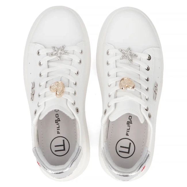 Leather sneakers Filippo DP6790/25 WH white