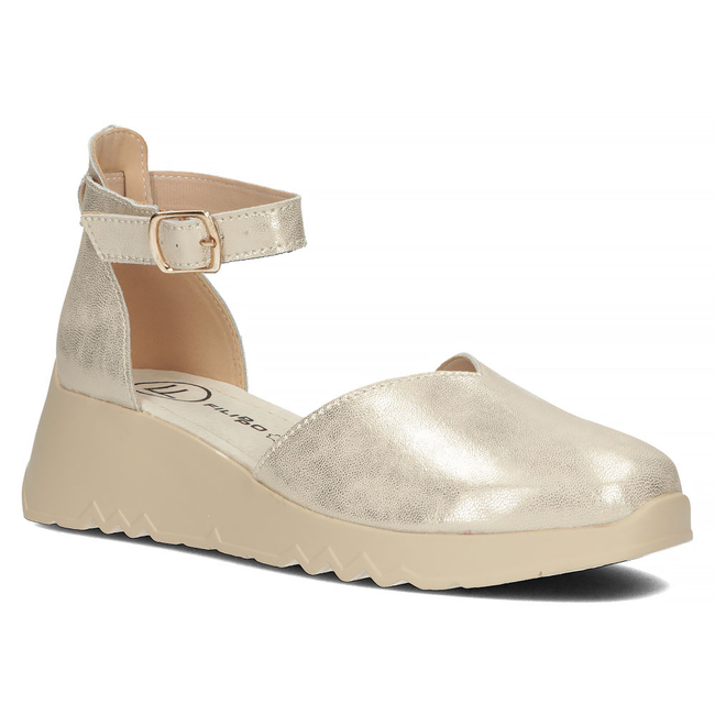 Skórzane półbuty Filippo DP4596/23 GO złote