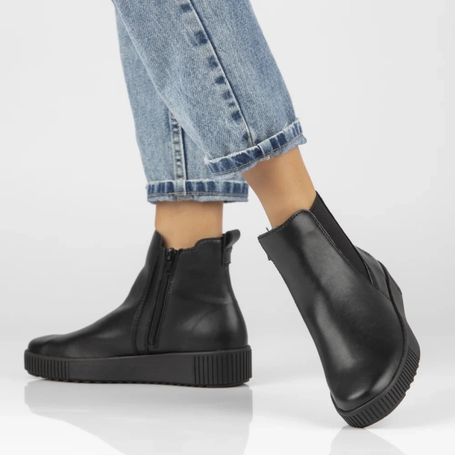 Ankle Boots Rieker leather Y6451-00 Black