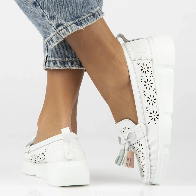 Leather loafers Filippo DP6705/25 WH white