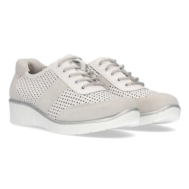 Leather shoes Filippo DP028/21 WH white lace-up