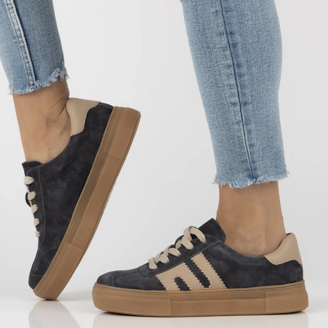 Skórzane sneakersy Filippo DP6798/25 GR BE szare