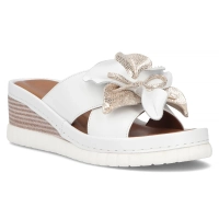 Leather slippers Artiker 54C0537 white