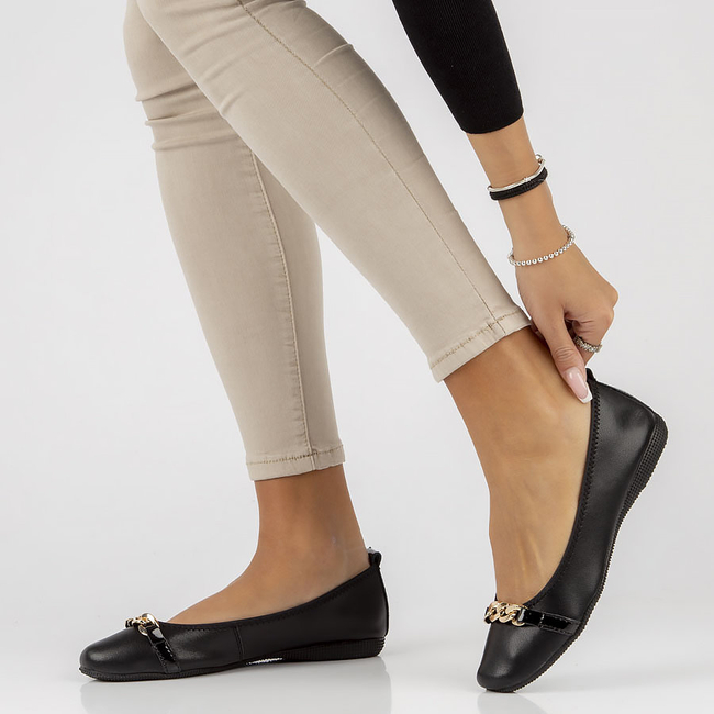 Leather ballerinas Filippo DP3709/22 BK black