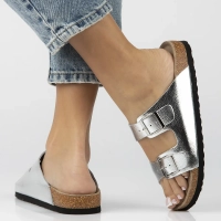 Leather flip-flops Filippo DK7062/25 SI silver