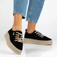 Skórzane sneakersy Filippo DP6122/26 BK BE czarne