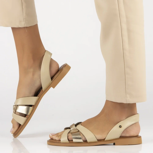 Leather sandals Filippo 40382 beige