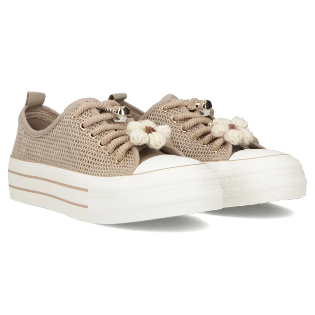 Trampki beige up bold QY880-63 brązowe