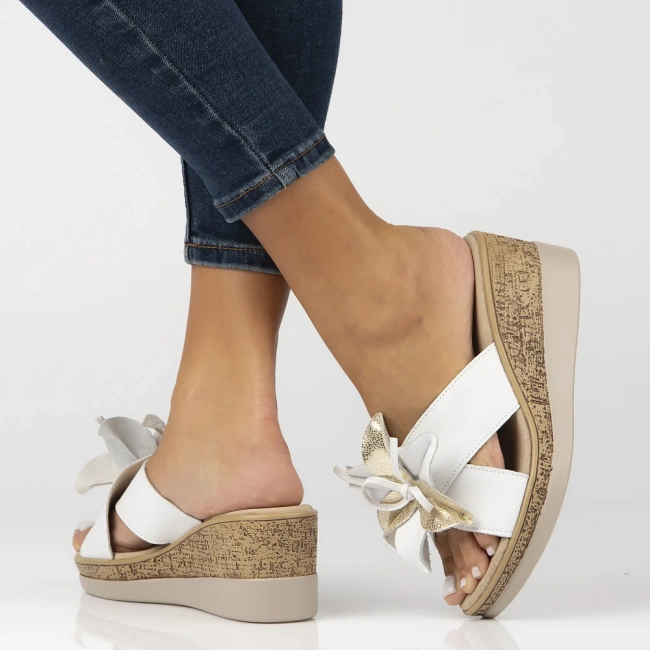 Leather flip-flops Filippo DK7039/25 WH white