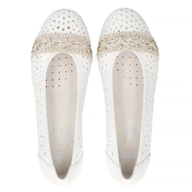 Baleriny Rieker L3062-80 białe