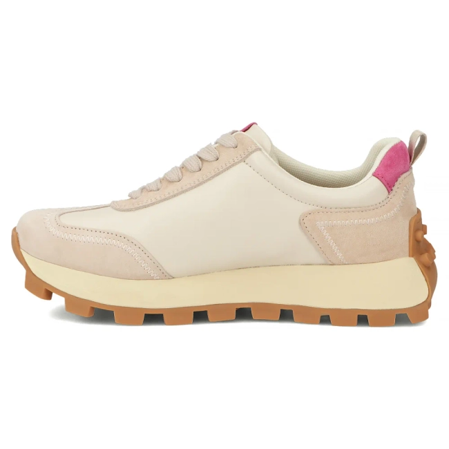 Skórzane sneakersy Filippo DP6743/25 BE FH beżowo różowe