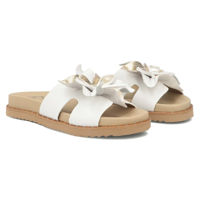 Leather flip-flops Filippo DK7638/26 WH white
