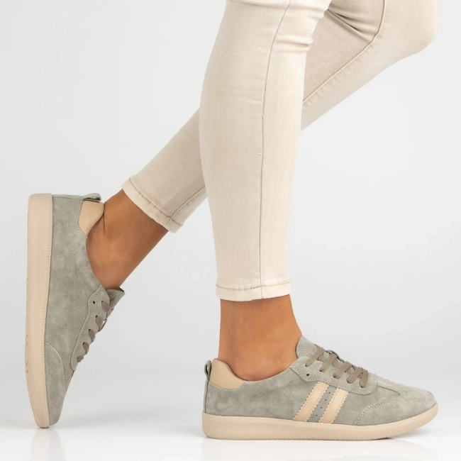 Skórzane sneakersy Filippo DP7508/26 KH khaki