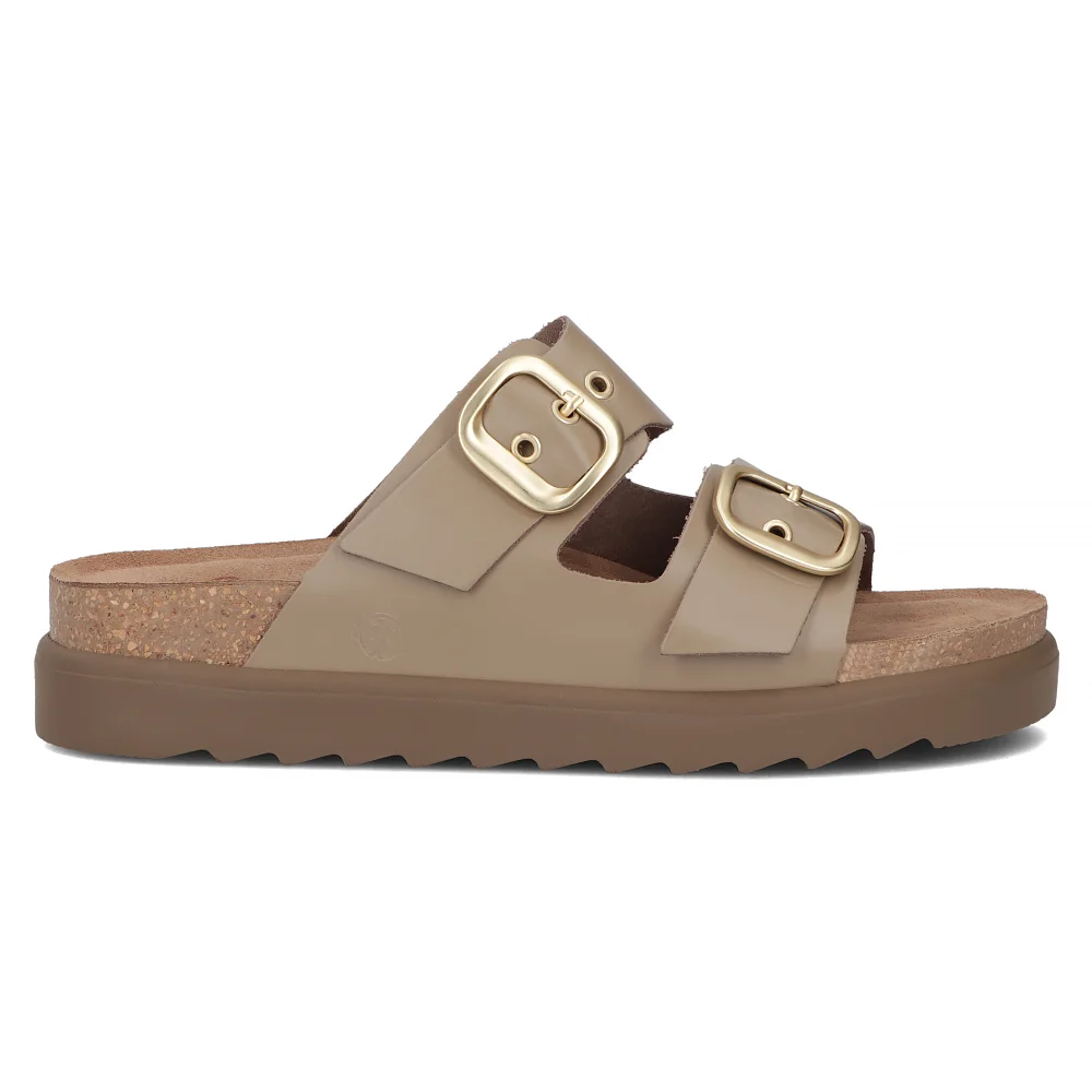 Skórzane klapki Yokono TUNEZ-130 NAP Taupe - Filippo.pl