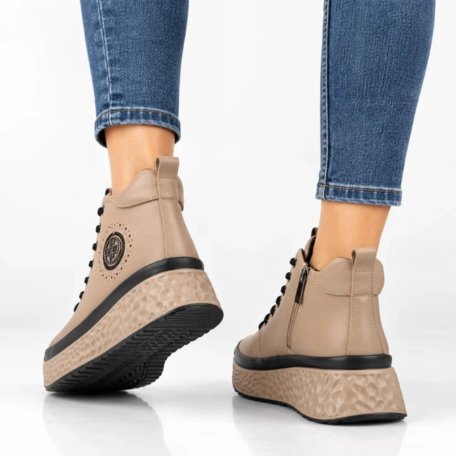 Leather platform ankle boots Filippo DBT7998/26 TP taupe