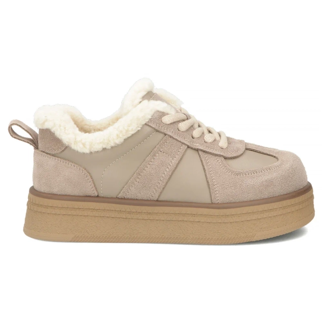 Skórzane sneakersy Filippo DP7948/26 BE beżowe