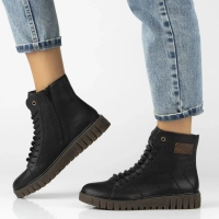 Ankle Boots Rieker leather Y3421-00 Black