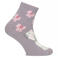 Skarpety damskie kotek fiolet