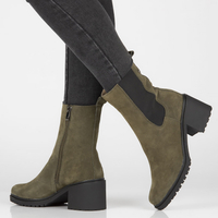 Skórzane botki na obcasie Filippo DBT4183/22 GE zielone