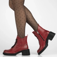 Leather ankle boots Filippo DBT7133/25 RD red