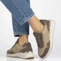 Skórzane sneakersy Filippo DP7101/25 BE beżowe