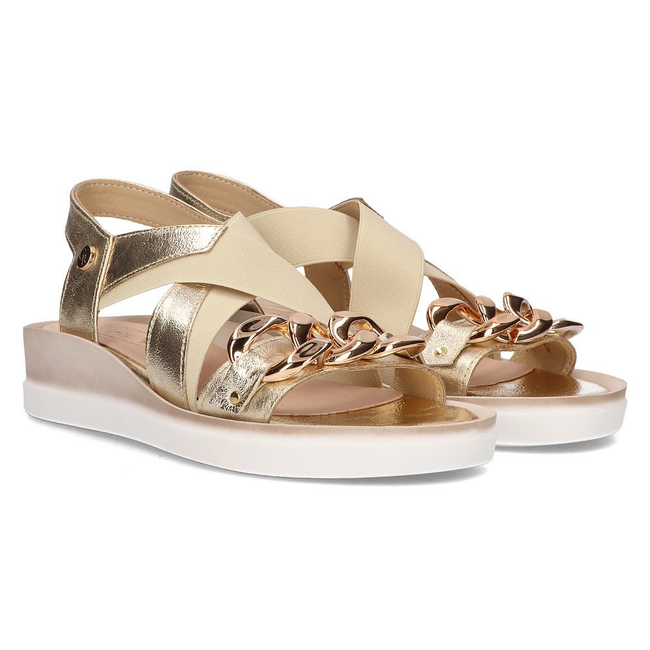 Leather sandals Filippo 109 beige-gold