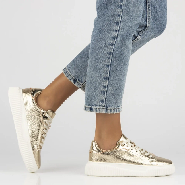 Leather sneakers Filippo DP6729/25 GO gold