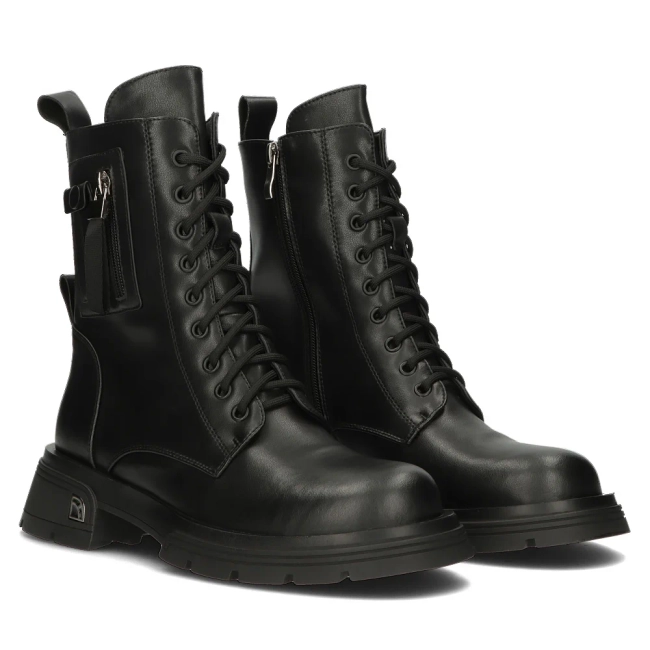 Skórzane botki typu workery Artiker 53C0212 czarne