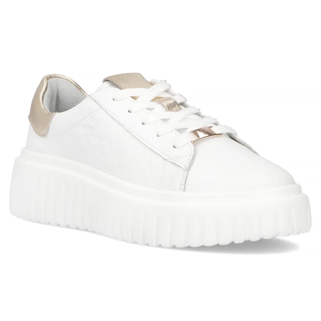 Skórzane sneakersy Filippo DP7001/25 WH białe