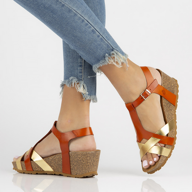 Leather sandals Yokono MORA-011 FLASH red