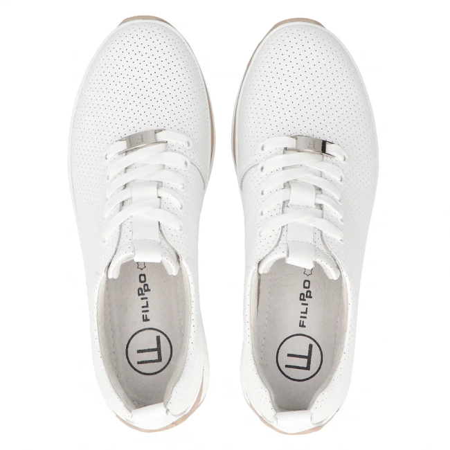 Leather sneakers Filippo DP6740/25 WH white