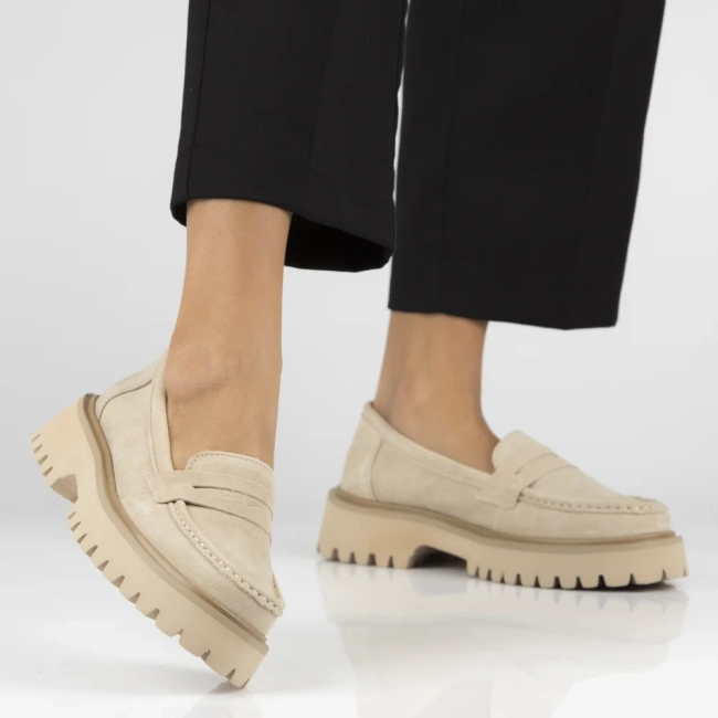 Leather shoes Filippo DP4586/23 BE beige