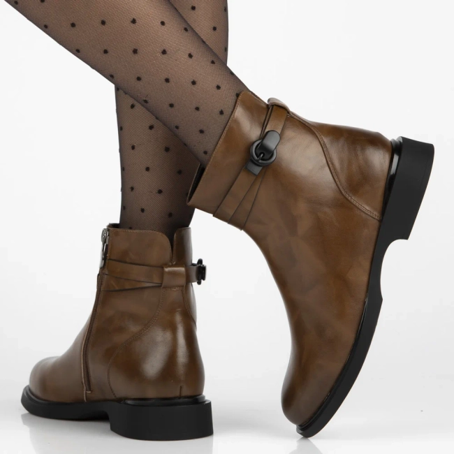 Skórzane botki Filippo DBT7357/25 BR brązowe