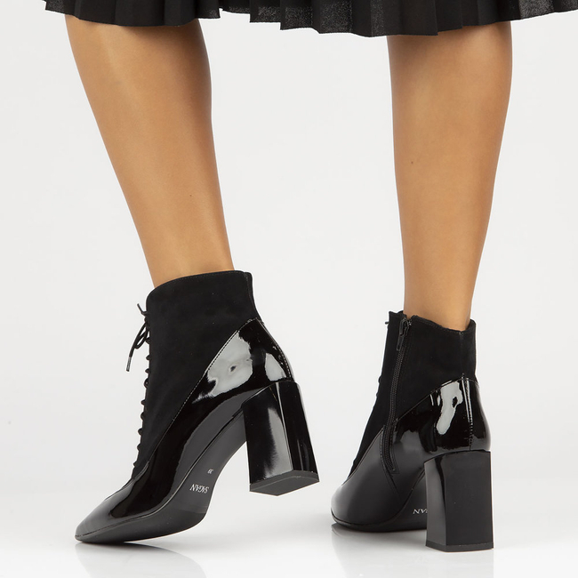 Skórzane botki Sagan 4635 czarne