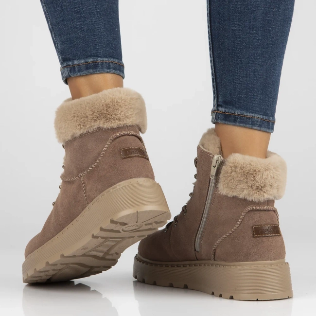 Leather ankle boots Rieker 70402-24 brown