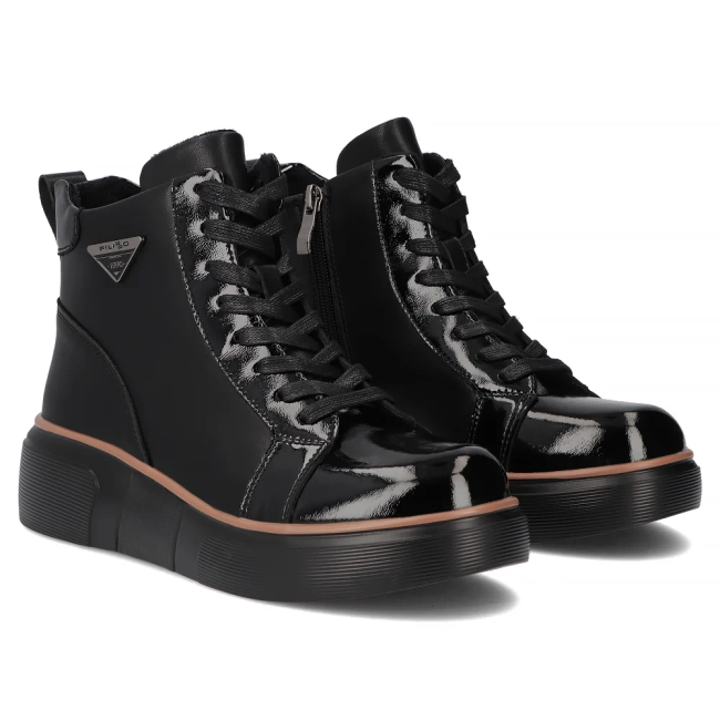 Leather ankle boots Filippo DBT6453/25 BK black