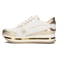 Leather sneakers Filippo 092 white and gold