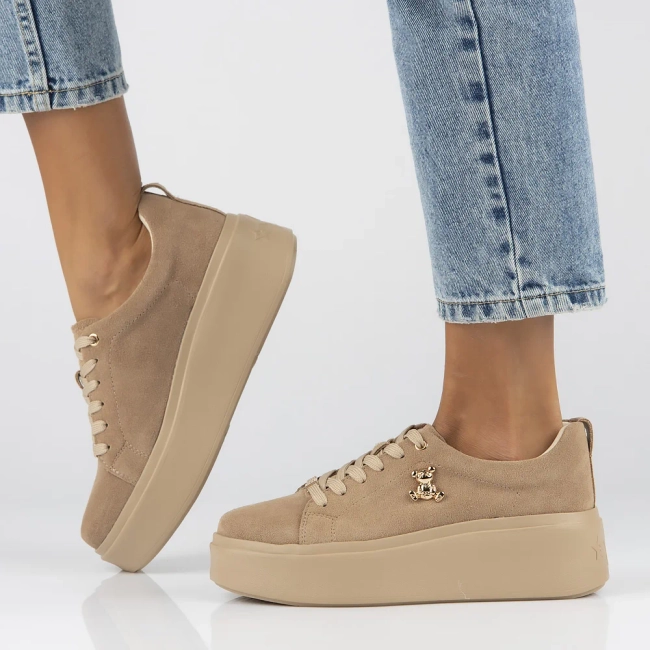 Leather sneakers Filippo DP6246/24 BE beige